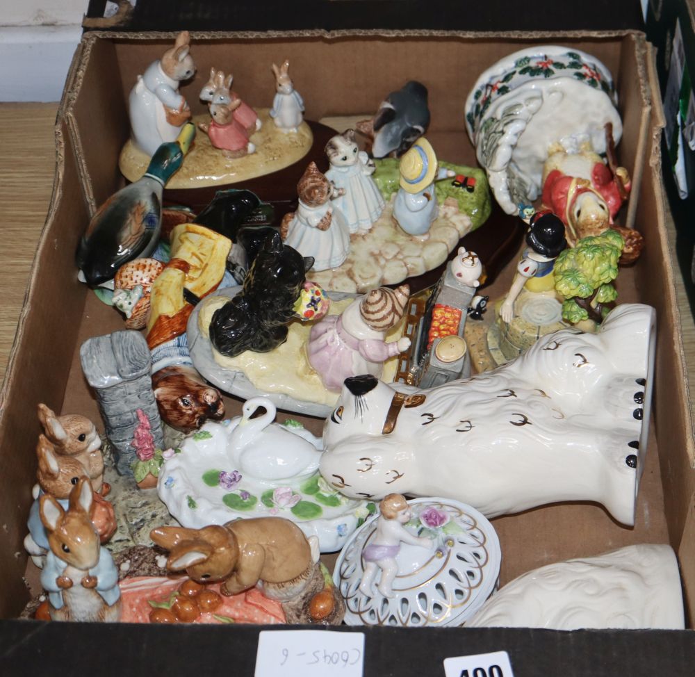 A box of Doulton and Beswick, etc.